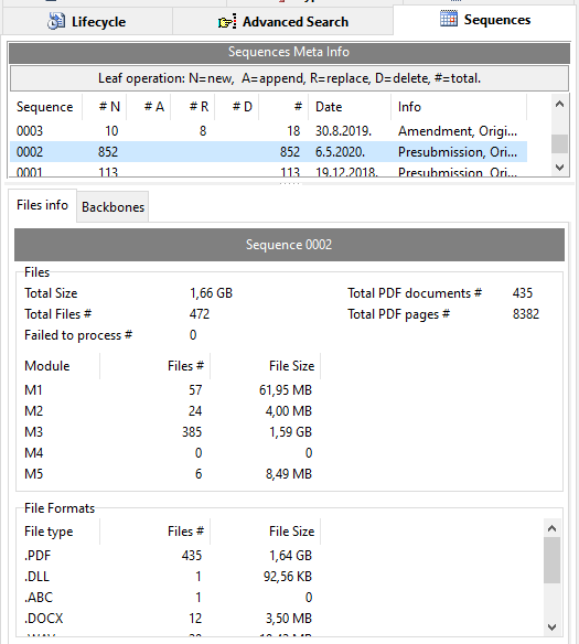 Seqeunce files info in Mono eCTD Viewer